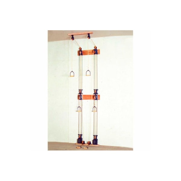 Triple Handle Chest/Floor/Overhead Weight Pulley System with Dual Weight Stack, 10 x 2.2 lb Weights